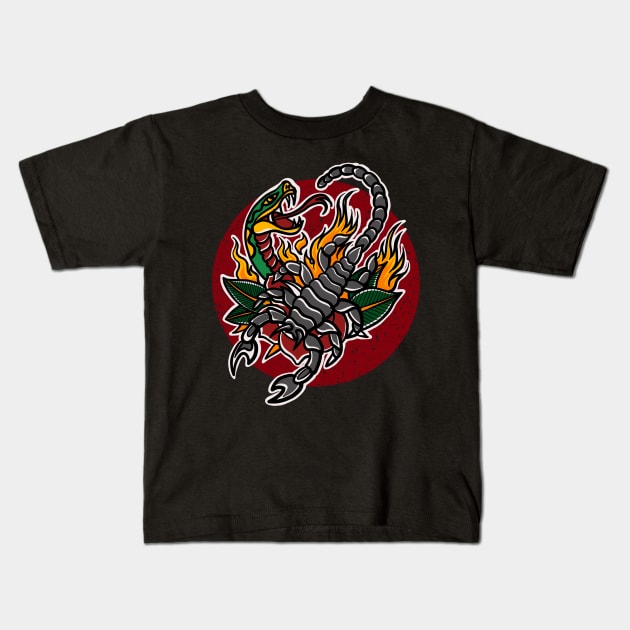 scorpion and snake Kids T-Shirt by Blunts